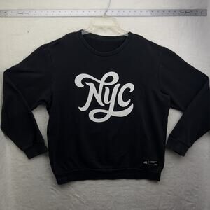Adidas NYC Script Sweatshirt XL Black Streetwear Graphic Crewneck Skater